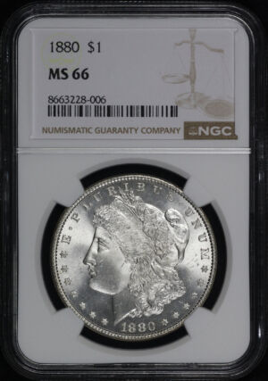 Obverse of this 1880 Morgan Dollar NGC MS-66
