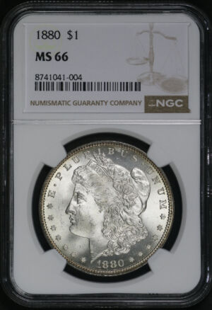 Obverse of this 1880 Morgan Dollar NGC MS-66