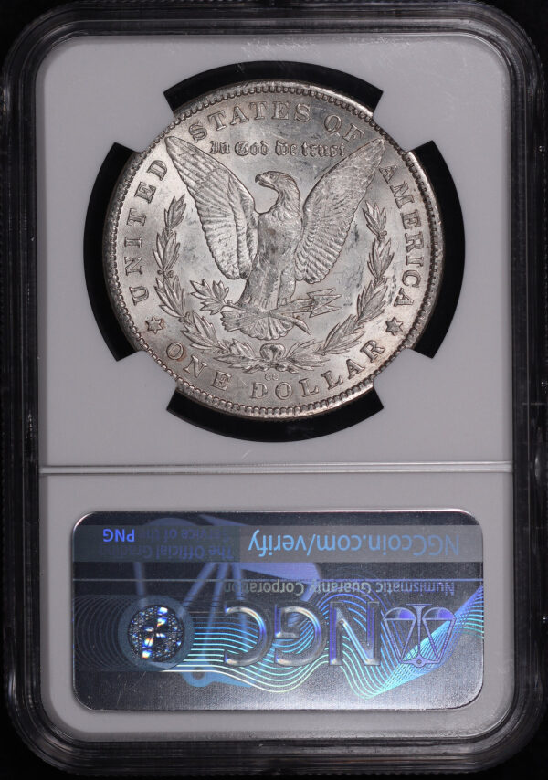 Reverse of this 1880-CC Morgan Dollar NGC AU-58