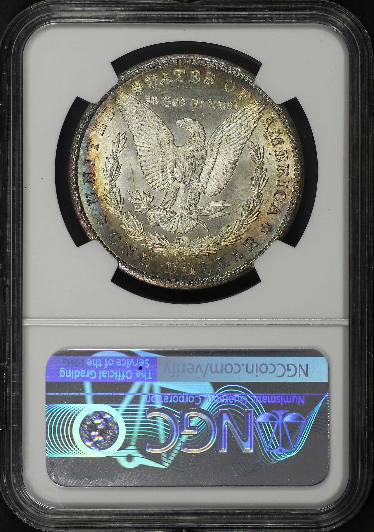 Reverse of this 1880-CC Morgan Dollar NGC MS-65