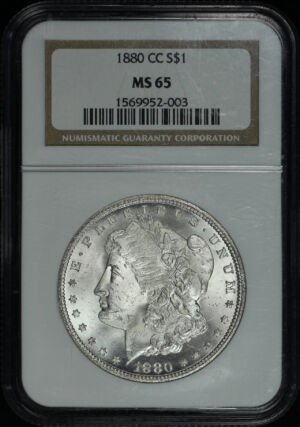Obverse of this 1880-CC Morgan Dollar NGC MS-65