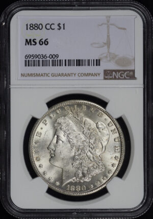 Obverse of this 1880-CC Morgan Dollar NGC MS-66