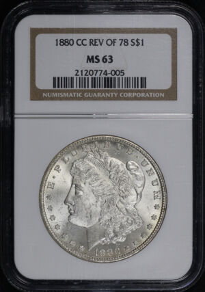 Obverse of this 1880-CC Reverse of 1878 Morgan Dollar NGC MS-63
