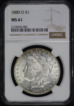 Obverse of this 1880-O Morgan Dollar NGC MS-61