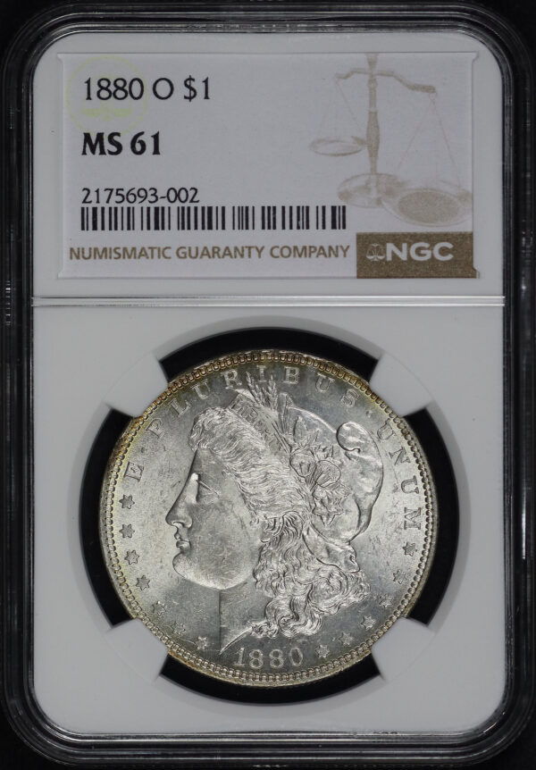 Obverse of this 1880-O Morgan Dollar NGC MS-61