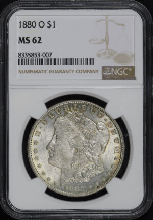 Obverse of this 1880-O Morgan Dollar NGC MS-62