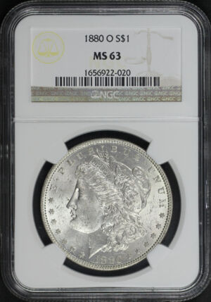 Obverse of this 1880-O Morgan Dollar NGC MS-63