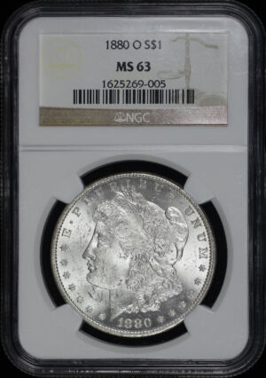 Obverse of this 1880-O Morgan Dollar NGC MS-63