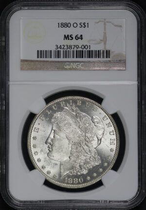 Obverse of this 1880-O Morgan Dollar NGC MS-64