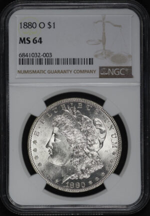 Obverse of this 1880-O Morgan Dollar NGC MS-64
