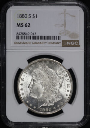 Obverse of this 1880-S Morgan Dollar NGC MS-62