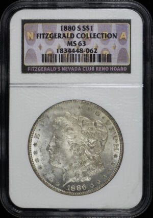 Obverse of this 1880-S Morgan Dollar NGC MS-63 Fitzgerald Collection 