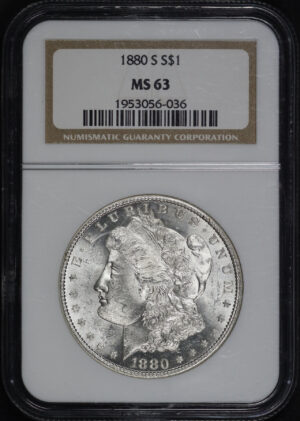 Obverse of this 1880-S Morgan Dollar NGC MS-63