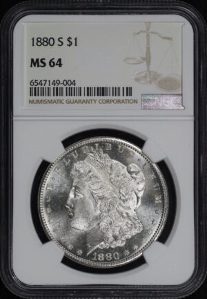 Obverse of this 1880-S Morgan Dollar NGC MS-64