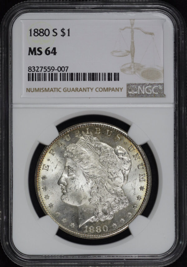 Obverse of this 1880-S Morgan Dollar NGC MS-64
