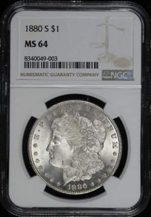 Obverse of this 1880-S Morgan Dollar NGC MS-64