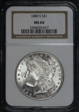 Obverse of this 1880-S Morgan Dollar NGC MS-64