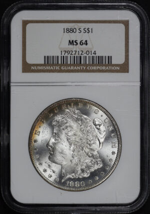 Obverse of this 1880-S Morgan Dollar NGC MS-64