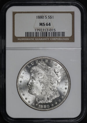 Obverse of this 1880-S Morgan Dollar NGC MS-64