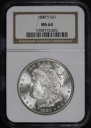 Obverse of this 1880-S Morgan Dollar NGC MS-64