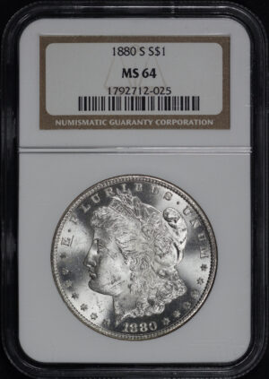 Obverse of this 1880-S Morgan Dollar NGC MS-64