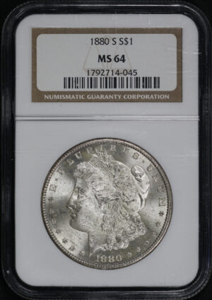 Obverse of this 1880-S Morgan Dollar NGC MS-64