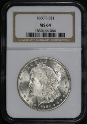 Obverse of this 1880-S Morgan Dollar NGC MS-64