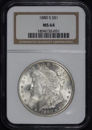 Obverse of this 1880-S Morgan Dollar NGC MS-64