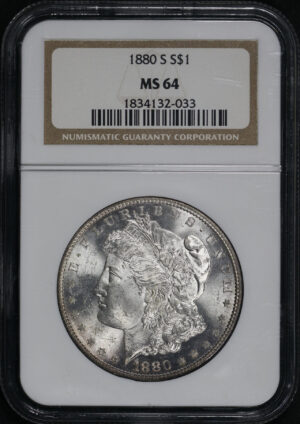 Obverse of this 1880-S Morgan Dollar NGC MS-64