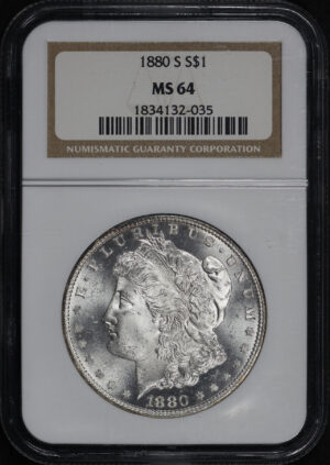 Obverse of this 1880-S Morgan Dollar NGC MS-64