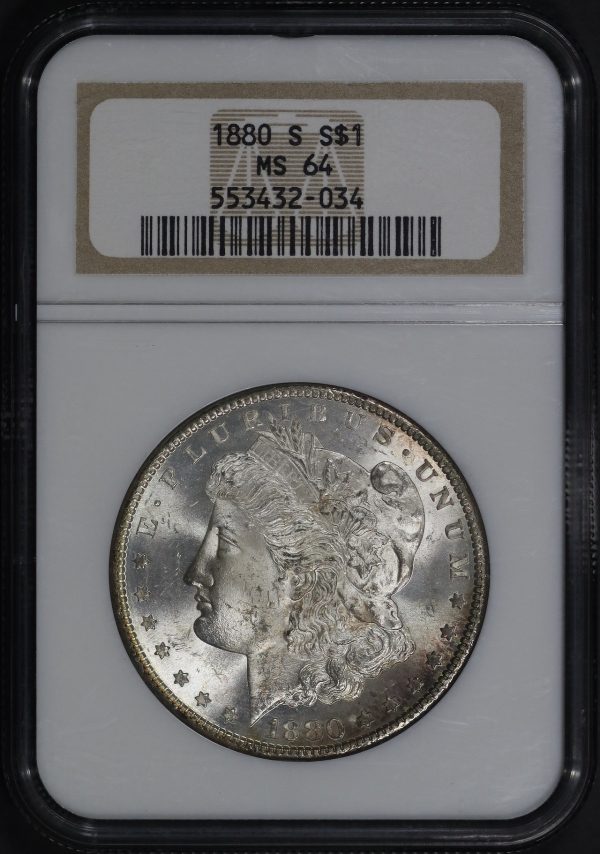 Obverse of this 1880-S Morgan Dollar NGC MS-64