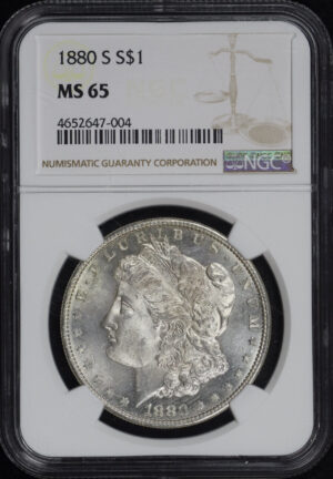 Obverse of this 1880-S Morgan Dollar NGC MS-65