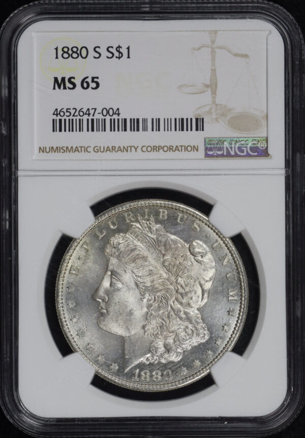 Obverse of this 1880-S Morgan Dollar NGC MS-65