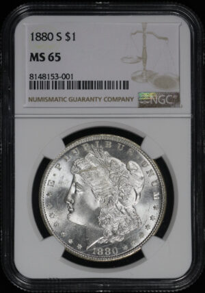Obverse of this 1880-S Morgan Dollar NGC MS-65