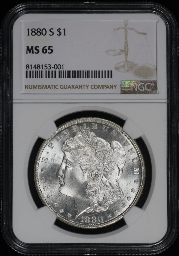 Obverse of this 1880-S Morgan Dollar NGC MS-65