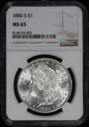 Obverse of this 1880-S Morgan Dollar NGC MS-65