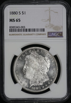 Obverse of this 1880-S Morgan Dollar NGC MS-65