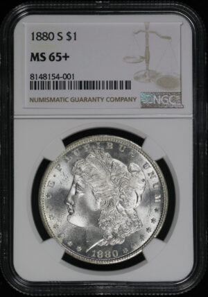 Obverse of this 1880-S Morgan Dollar NGC MS-65+