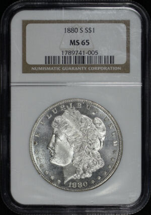 Obverse of this 1880-S Morgan Dollar NGC MS-65