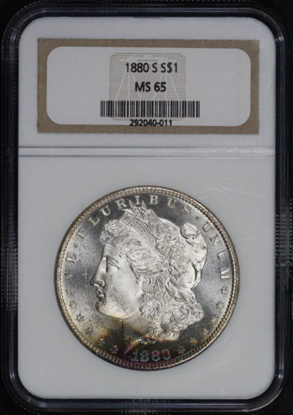 Obverse of this 1880-S Morgan Dollar NGC MS-65