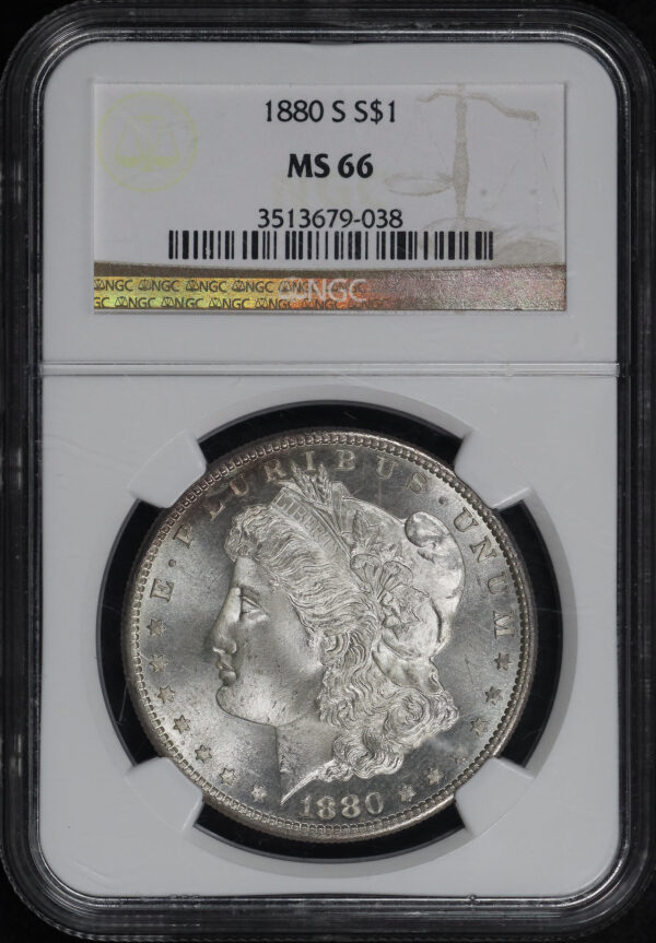 Obverse of this 1880-S Morgan Dollar NGC MS-66
