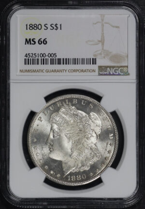 Obverse of this 1880-S Morgan Dollar NGC MS-66
