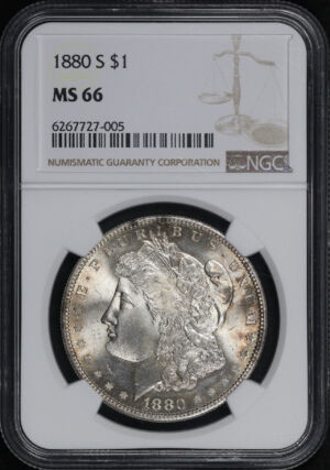 Obverse of this 1880-S Morgan Dollar NGC MS-66