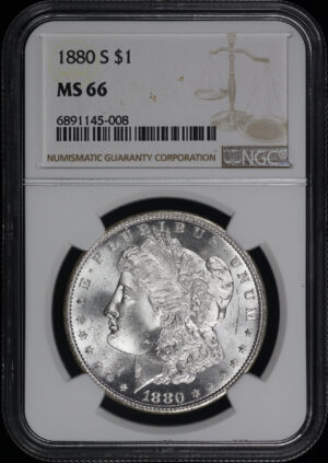 Obverse of this 1880-S Morgan Dollar NGC MS-66