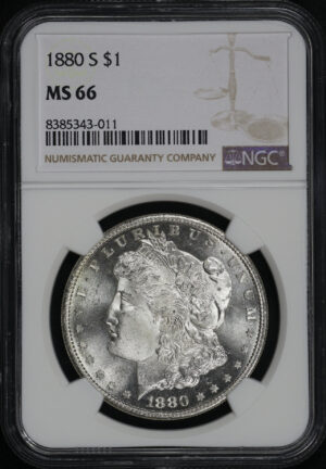 Obverse of this 1880-S Morgan Dollar NGC MS-66