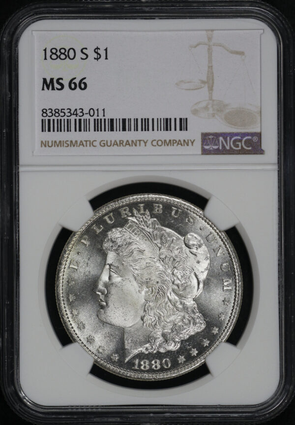 Obverse of this 1880-S Morgan Dollar NGC MS-66