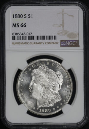 Obverse of this 1880-S Morgan Dollar NGC MS-66