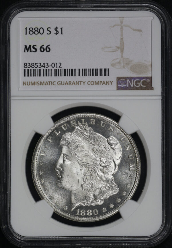 Obverse of this 1880-S Morgan Dollar NGC MS-66