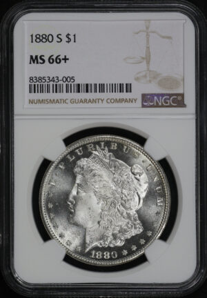 Obverse of this 1880-S Morgan Dollar NGC MS-66+