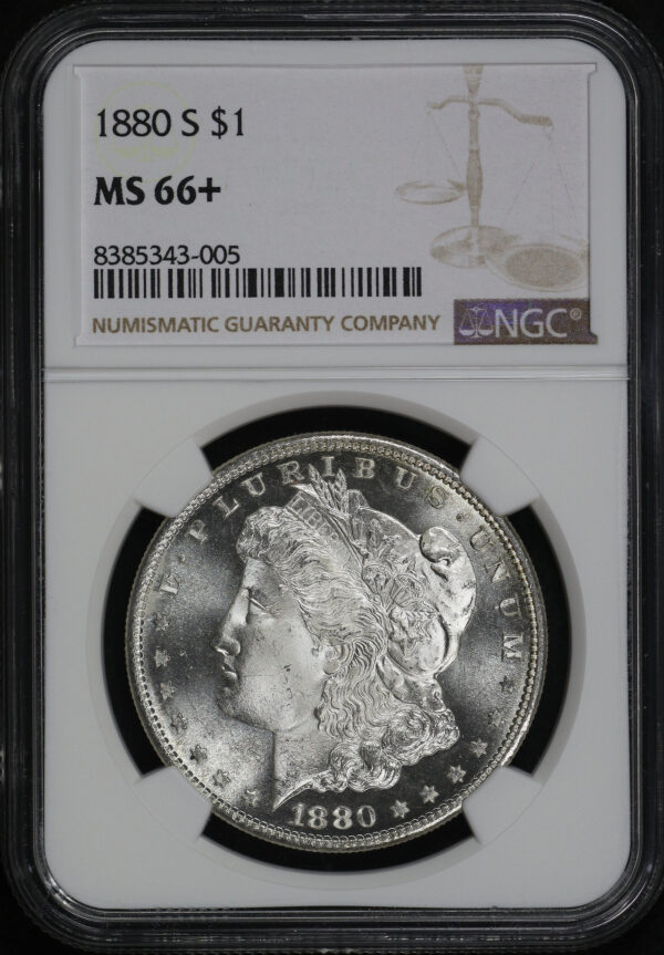 Obverse of this 1880-S Morgan Dollar NGC MS-66+